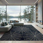 Silver Spiderweb Radial Net Rug