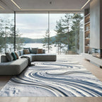Serene White Flowing Snowdrift Rug