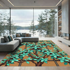 Lush Mint Foliage Trellis Ivy Rug