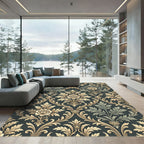 Gilded Floral Damask Accent Rug
