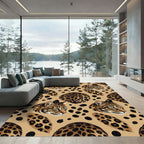 Majestic Leopard Spots Animal Print Rug