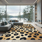 Golden Brown Spotted Animal Hide Rug