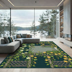 Vines Yellow White Flower Pergola Rug