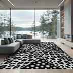 Modern Gray Animal Leopard Polka Dot Rug
