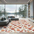 Terra Cotta Floral Blossom Spread Rug