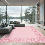 Blossom Vine Border Rose Pink Rug