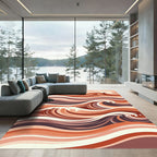 Earthy Tones Abstract Wave Composition Rug