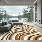 Earthy Swirl Tones Stripe Rug