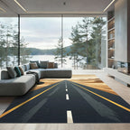 Desert Horizon Asphalt Vanishing Point Rug