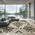 Golden Diamond Constellation Geometric Rug