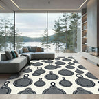 Minimalist Slate Gray Circular Pendant Decor Rug