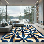 Navy and Cream Striped Beach Umbrella Overlay Rug