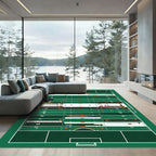 Minimalist Emerald Green Football Field Area Rug