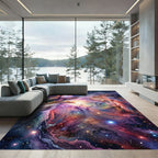 Vibrant Cosmic Nebula Swirl Rug