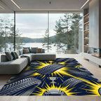Dynamic Racing Tire Helmet Trophy Composition Rug