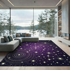Cosmic Deep Purple Starry Night Rug