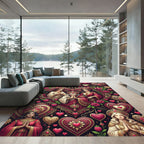 Crimson Heart Queens Regal Portrait Rug