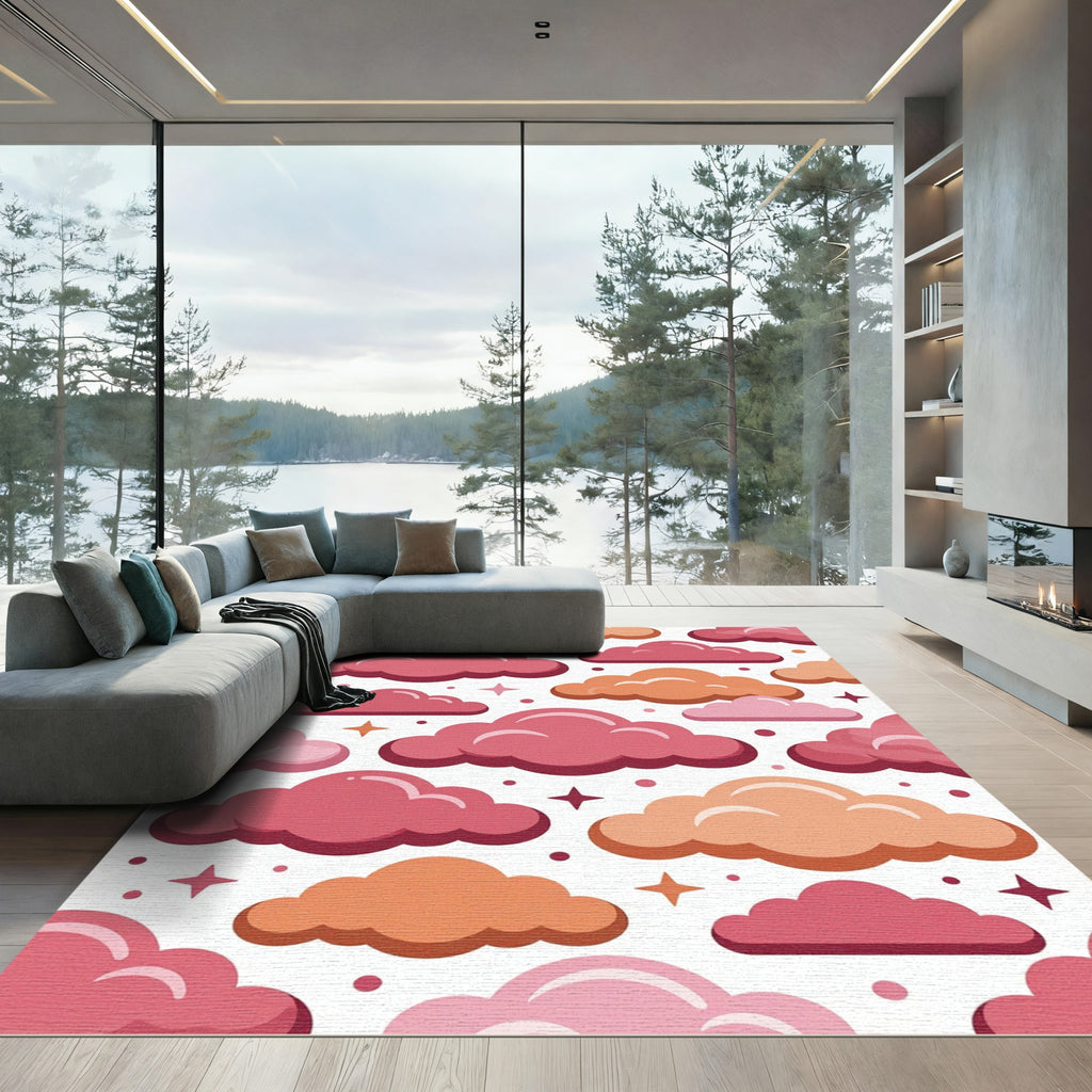 Pink Orange Cloud Sprinkle Array Rug