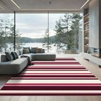 Crimson Magenta Cream Striped Rug