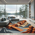 Terracotta Geometric Pueblo Arch Rug