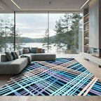 Pastel Palette Intersecting Diagonal Lines Rug