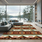 Earthy Southwestern Geometric Pyramid Stripe Rug