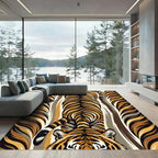 Bold Striated Tiger Stripe Ochre Rug