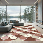 Scalloped Earthy Clay Neutral Ombre Rug