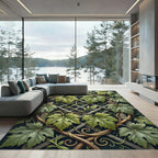 Green Climbing Vine Lattice Rug