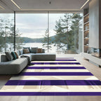 Striped Beach Hut Scene Rug