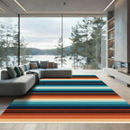 Southwestern Sunset Striped Earthy Tones Rug