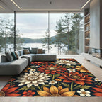 Rich Autumnal Floral Arrangement Rug
