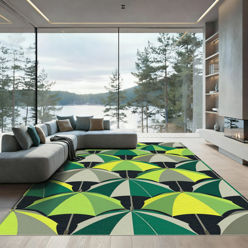 Green Umbrella Gradient Collection Rug
