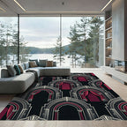 Art Deco Archway Crimson Black Gate Rug