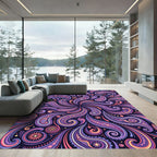 Vibrant Paisley Swirl Floral Art Rug