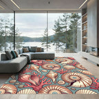 Coastal Seashells and Coral Ocean Art Rug