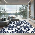 Navy Blue Geometric Infinity Knot Rug