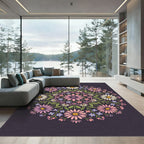 Ornate Floral Mandala with Daisy Blossom Rug
