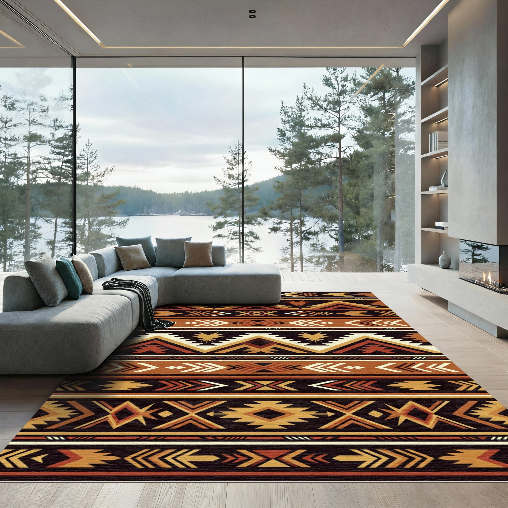 Earth Tone Navajo Stripes Rug
