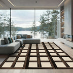 Dark Wood Window Pane Rug