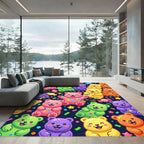 Colorful Gummy Bear Celebration Confetti Illustration Rug