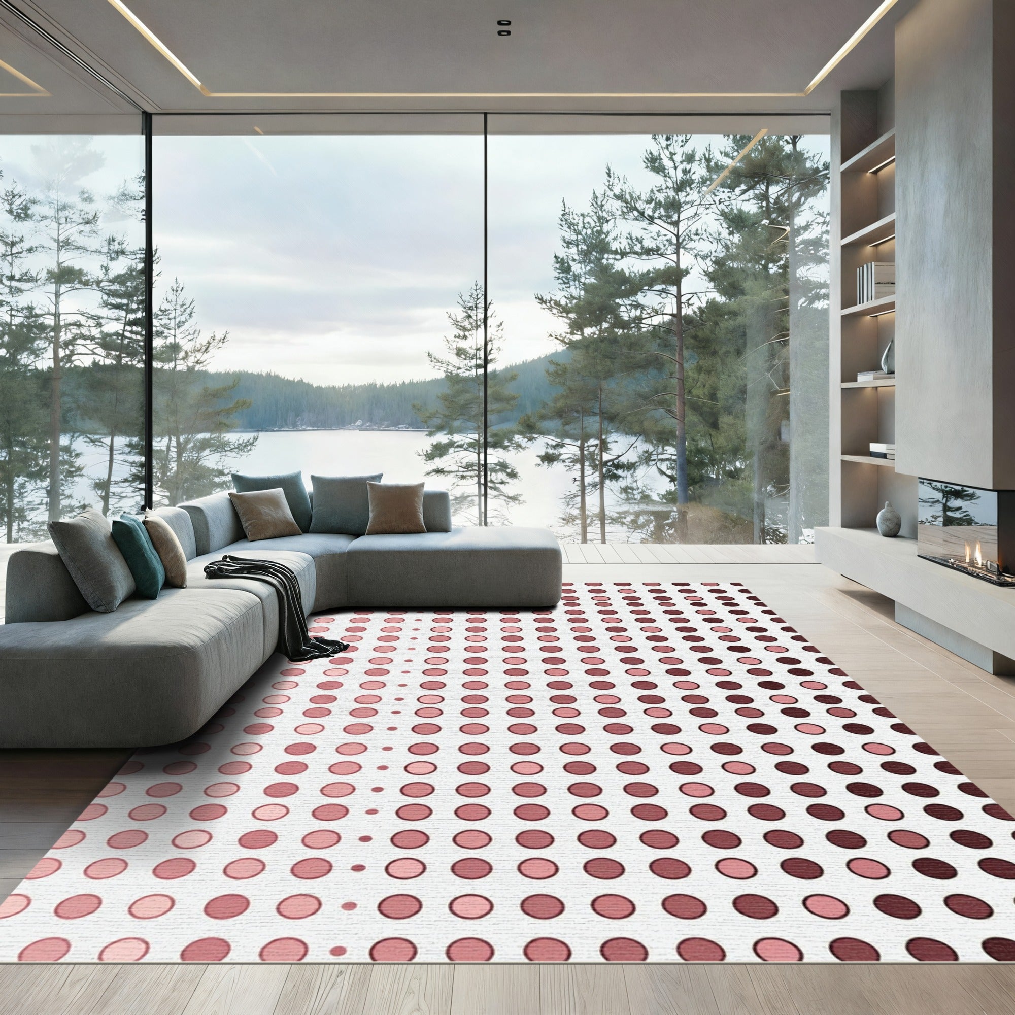 Gradient Dot Grid Composition Rug