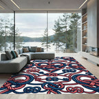 Coral Blue Nautical Rope Knots Rug