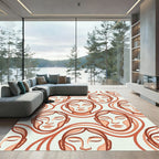 Coral Faces Abstract Contemporary Seamless Rug