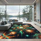 Vibrant Cosmic Nebula Galaxy Burst Rug