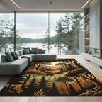 Woodland Forest Layers Amber Tones Rug