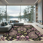 Purple Paisley Floral Medallion Rug