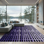 Deep Purple Intersecting Lines Rug