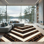 Modern Brown Beige Chevron Stripe Rug