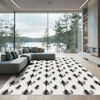 Black Pine Forest Repeating Motif Rug